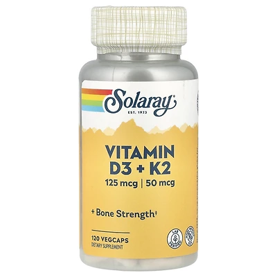 Solaray Vitamin D3 + K2 - 120 VegCaps