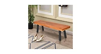 Slickblue Acacia Wood Dining Bench Rustic Wood Outdoor Patio