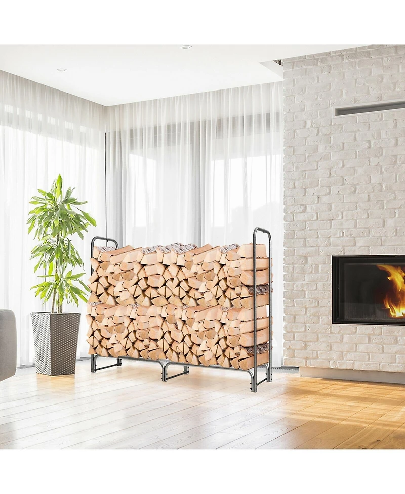 Slickblue Outdoor Patio Firewood Storage Log Rack- Feet
