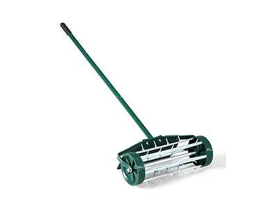 Slickblue 18-Inch Rolling Lawn Aerator with Splash-Proof Fender