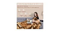 Slickblue Soft Warm Fluffy for Bed Luxury Plush Faux Fur Blanket-l