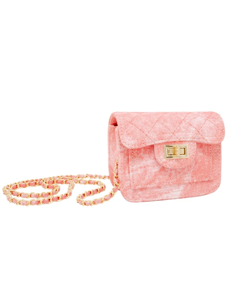 Tiny Treats + Zomi Gems Girls Tie Dye Quilted Denim Handbag, Pink