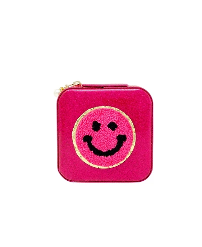 Tiny Treats + Zomi Gems Girls Happy Face Sparkle Jewelry Box, Hot Pink
