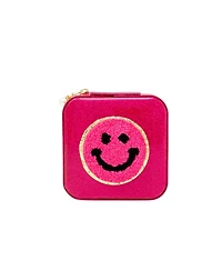 Tiny Treats + Zomi Gems Girls Happy Face Sparkle Jewelry Box, Hot Pink