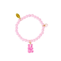 Tiny Treats + Zomi Gems Girls Pink Gummy Bear Fashion Bead Bracelet