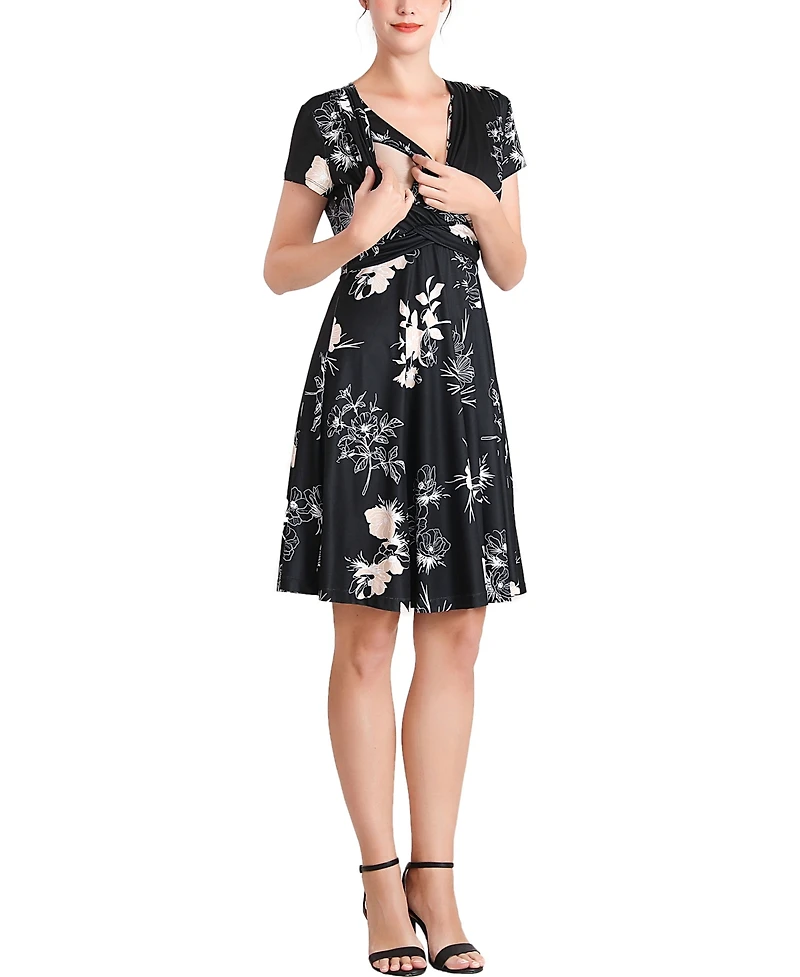 kimi + kai Maternity Bess Faux Wrap Nursing Dress