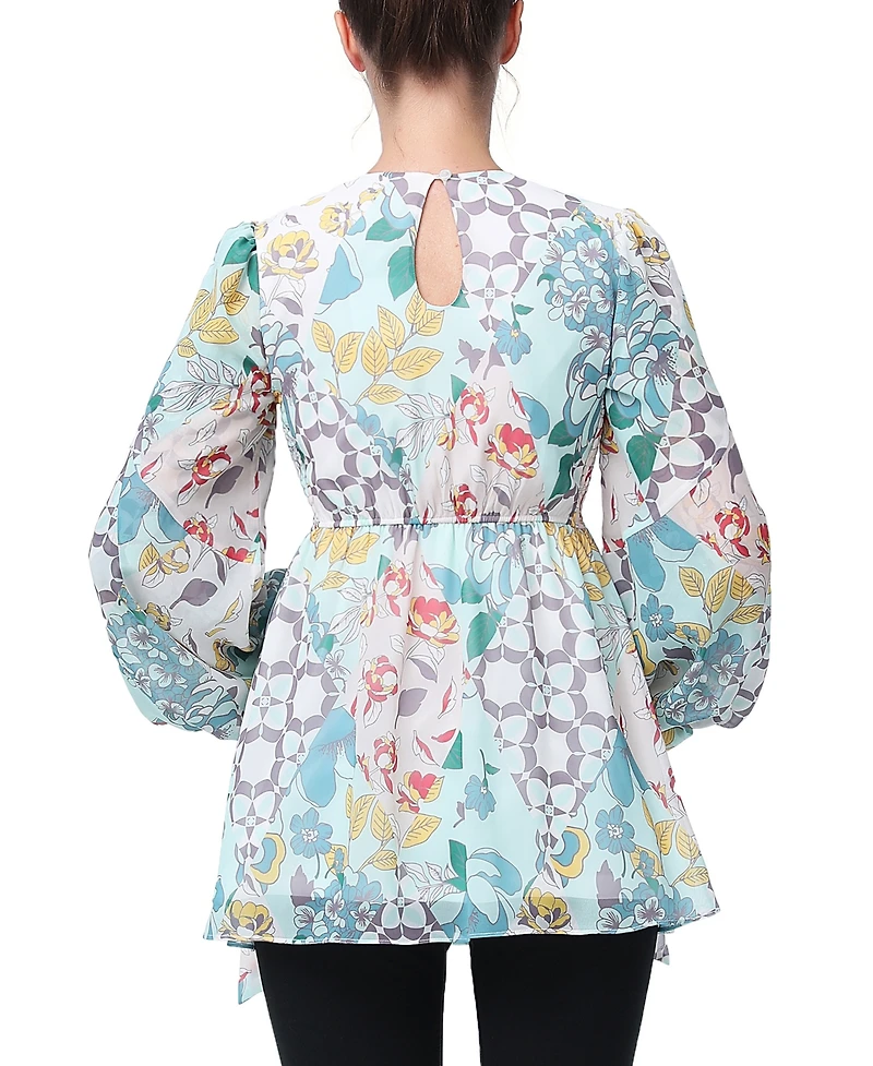 kimi + kai Maternity V-Neck Babydoll Nursing Blouse