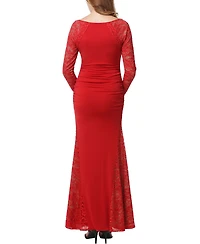 kimi + kai Maternity Lace Trim Mermaid Maxi Dress