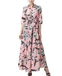 kimi + kai Maternity Matenrity Floral Print Nursing Maxi Shirt Dress