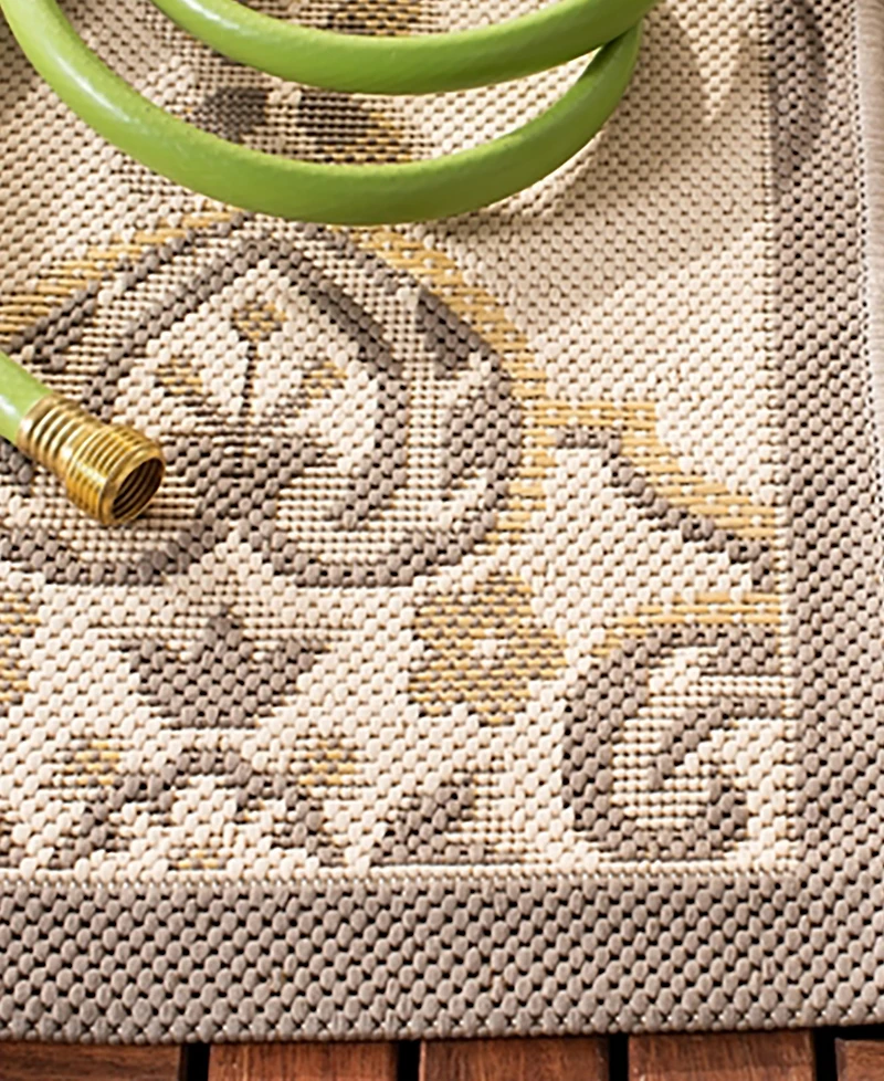 Safavieh Courtyard CY7978 Beige and Dark Beige 5'3" x 7'7" Sisal Weave Outdoor Area Rug