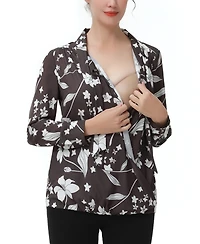 kimi + kai Maternity Tie Neck Nursing Blouse