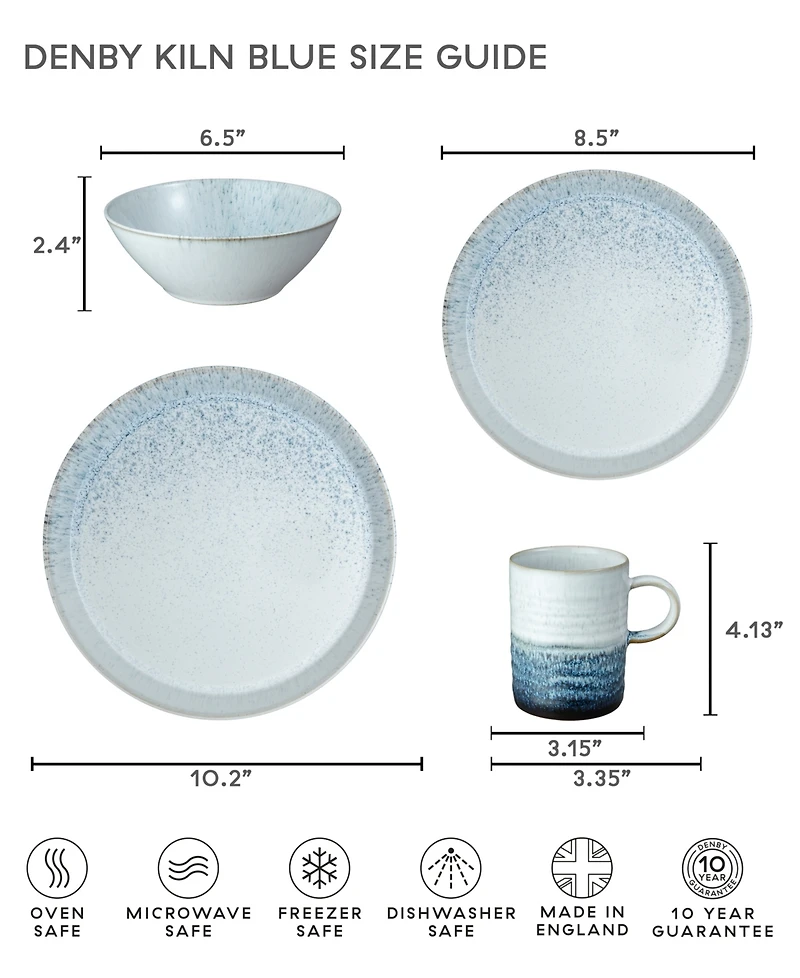 Kiln by Denby Collection Ridged Stoneware Mugs, Set of 2