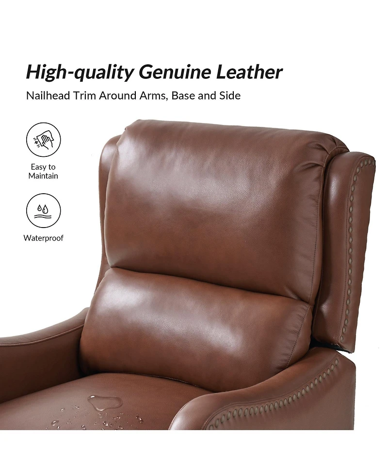 Leather Pushback Recliner chair with Adjustable Backrest for Livingroom