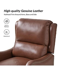 Leather Pushback Recliner chair with Adjustable Backrest for Livingroom