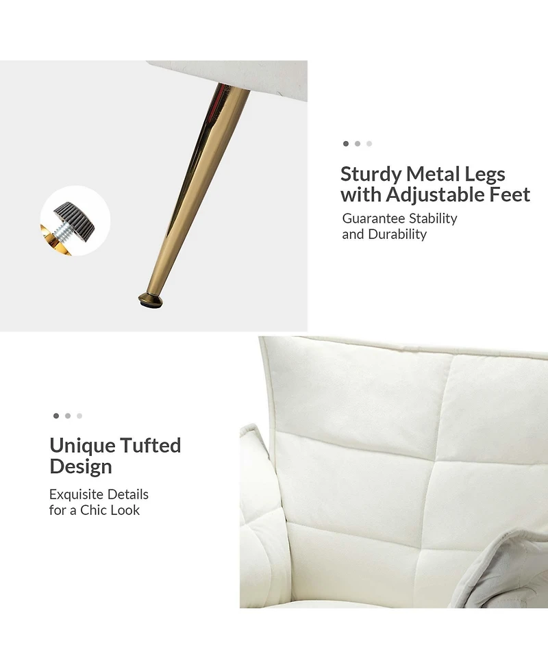 Velvet Accent Chair with Gold Legs for Living Room Bedroom