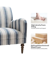 Erdahl Contemporary Arm Chair Stripe with wooden legs