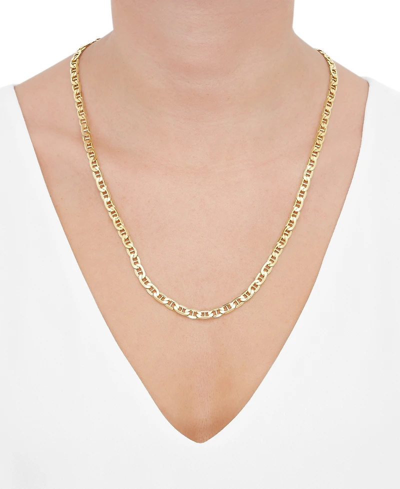 Lightweight Polished Mariner Link 24" Chain Necklace (5.5MM) in 14k Gold