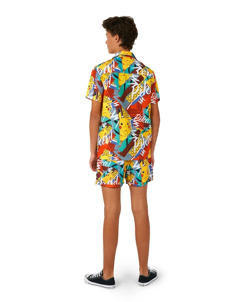 OppoSuits Big Boys 2 Pc Summer Pikachu Shirt and Shorts Set