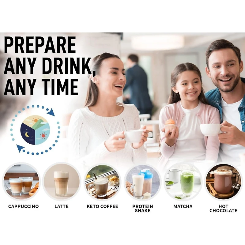 Powerful Handheld Milk Frother for Coffee with Upgraded Titanium Motor