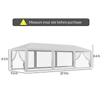 Outsunny 10' x 28' Party Tent with 8 Removable Net Sidewalls,