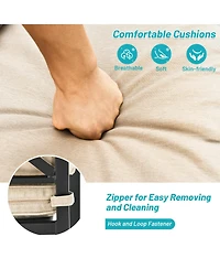 Sugift 4 Pieces Outdoor Dining Set with Removable Cushions and Rustproof Steel Frame