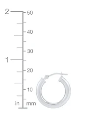 Polished Thin Tube Hoop Earrings (3mm) 14k Gold (18mm)