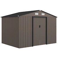 Outsunny 9' x 6' Storage Shed Garden Tool House w/ Vents Doors