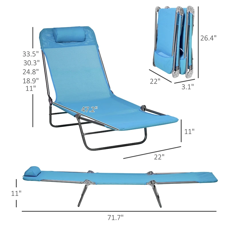 Outsunny 2-Piece Folding Chaise Lounge, Reclining Pool Chairs