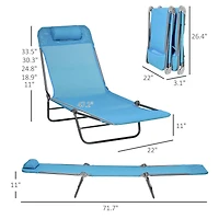 Outsunny 2-Piece Folding Chaise Lounge, Reclining Pool Chairs