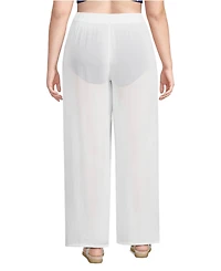 Lands' End Plus Size Sheer Oversized Swim Cover-up Pants