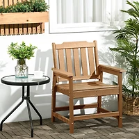 Outsunny 2 Piece Patio Chair with Armrests, Slatted Back Armchair,