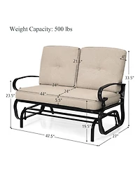 Sugift Outdoor Swing Glider Chair with Comfortable Cushions