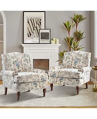 Lucretia Modern Upholstered Accent Chair with Patterned Cushion