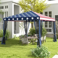 Outsunny 10' x Pop Up Canopy with 4 Removable Sidewalls,