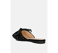makeover studded bow flat mules