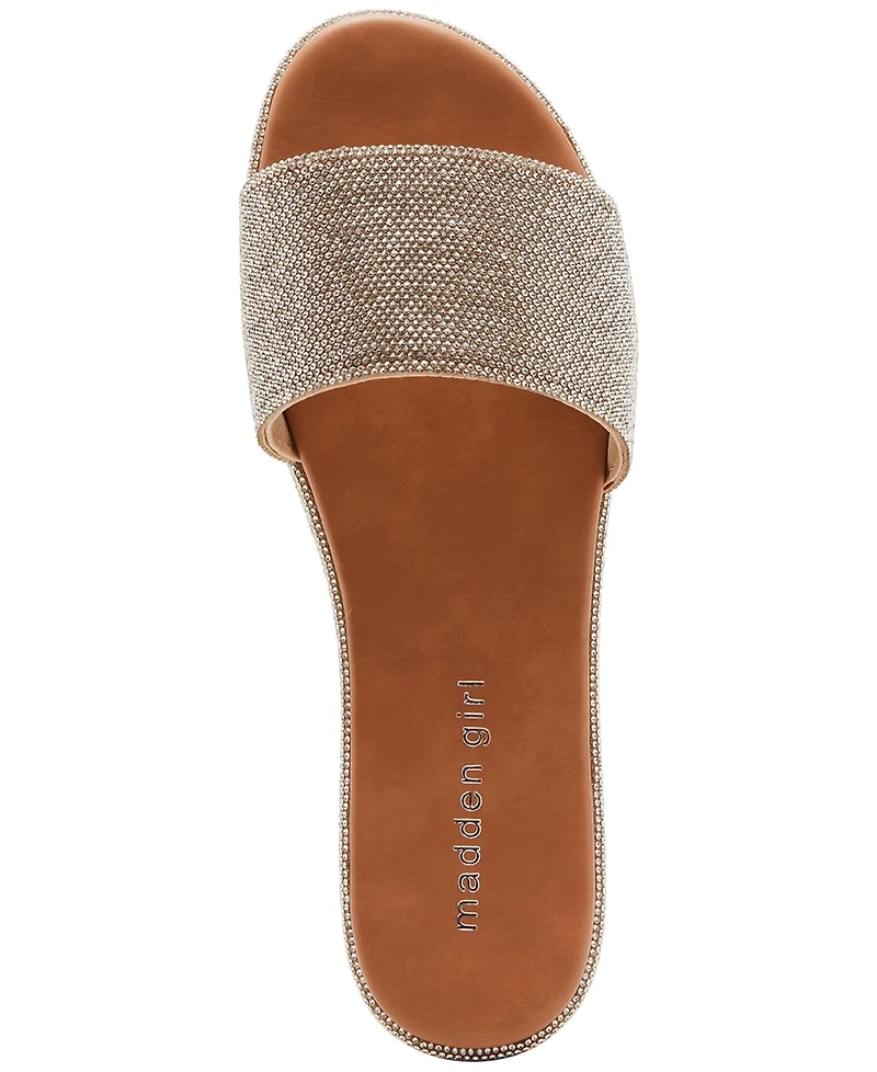 Madden Girl Lizaa Rhinestone Platform Slide Sandals