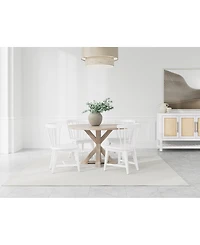 Closeout! Catriona 5pc Dining Set (Round Dining Table & 4 Wood Side Chairs)