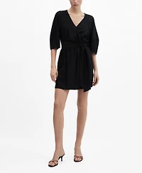 Mango Women's Bow Wrap Dress