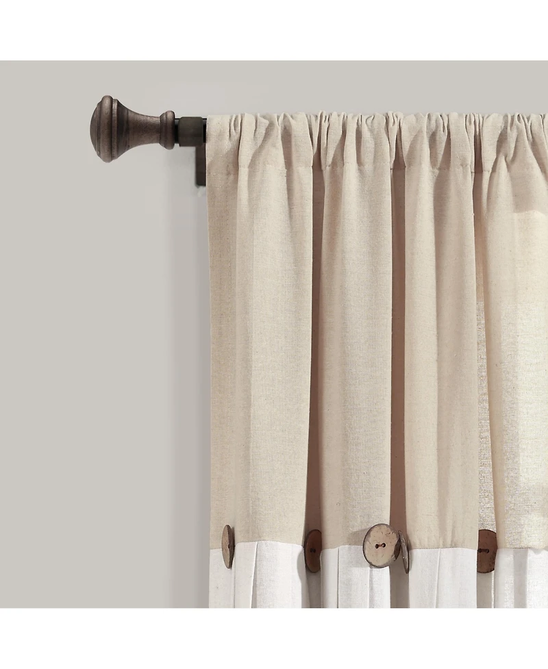 Lush Decor Linen Button Window Curtain Panels