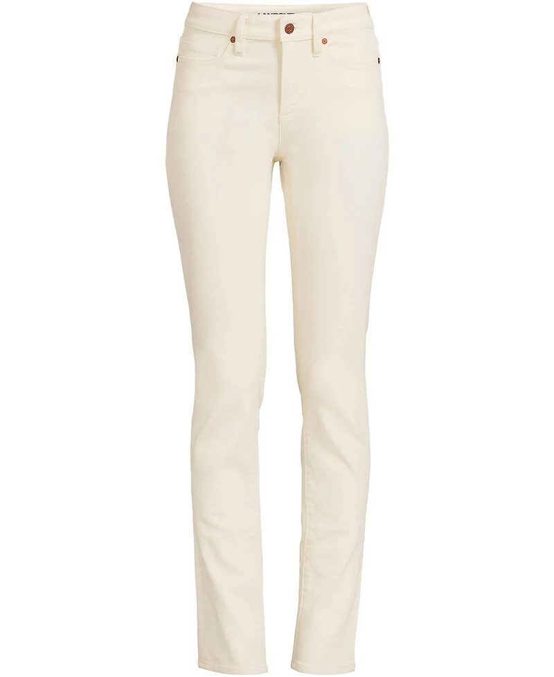 Lands' End Women's Tall Recycled Denim Mid Rise Straight Leg Jeans