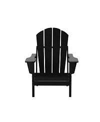 All-Weather Contoured Outdoor Poly Folding Adirondack Chair (Set of