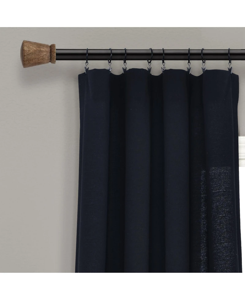 Lush Decor Linen Button Window Curtain Panels