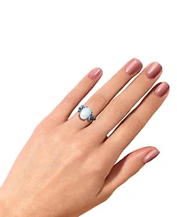 Lab Grown Opal & Sky Blue Topaz (2 ct. t.w.) Ring in Sterling Silver