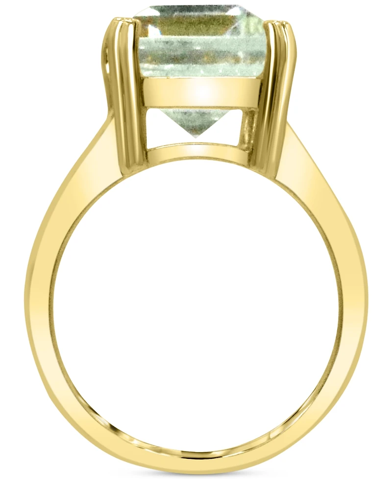 Green Quartz Emerald-Cut Statement Ring (6-7/8 ct. t.w.) 14k Gold-Plated Sterling Silver (Also Lime Quartz)