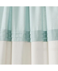 Lush Decor Farmhouse Faux Linen Colorblock Pleated Window Curtain Panels