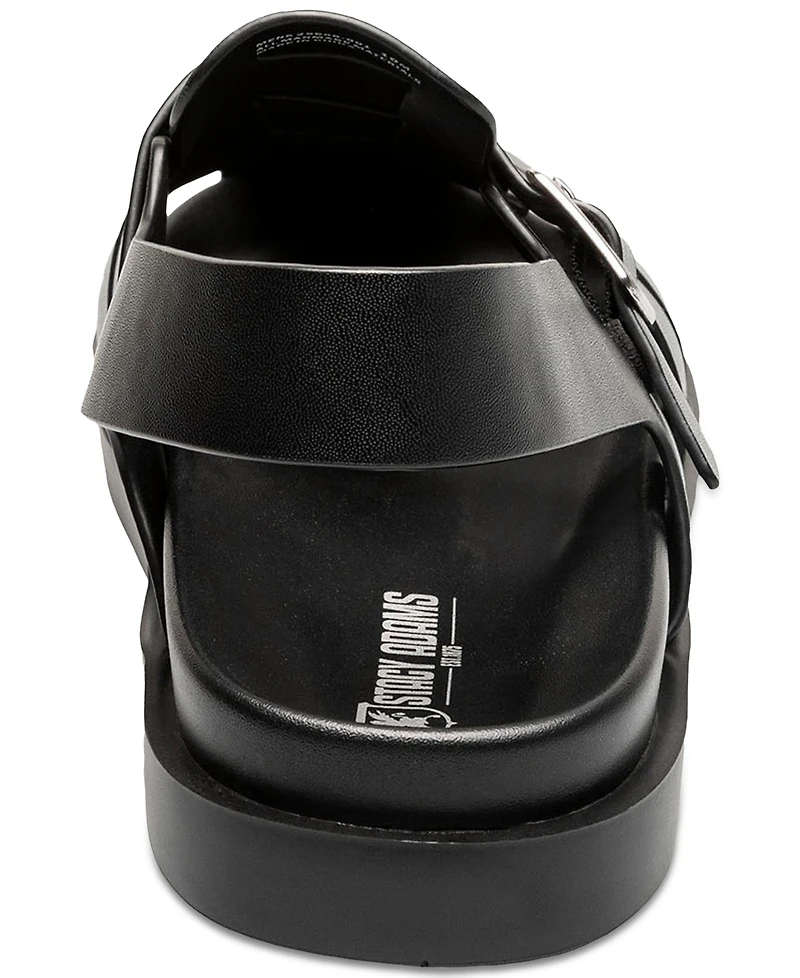 Stacy Adams Men's Montego Slingback Faux-Leather Buckle Sandals