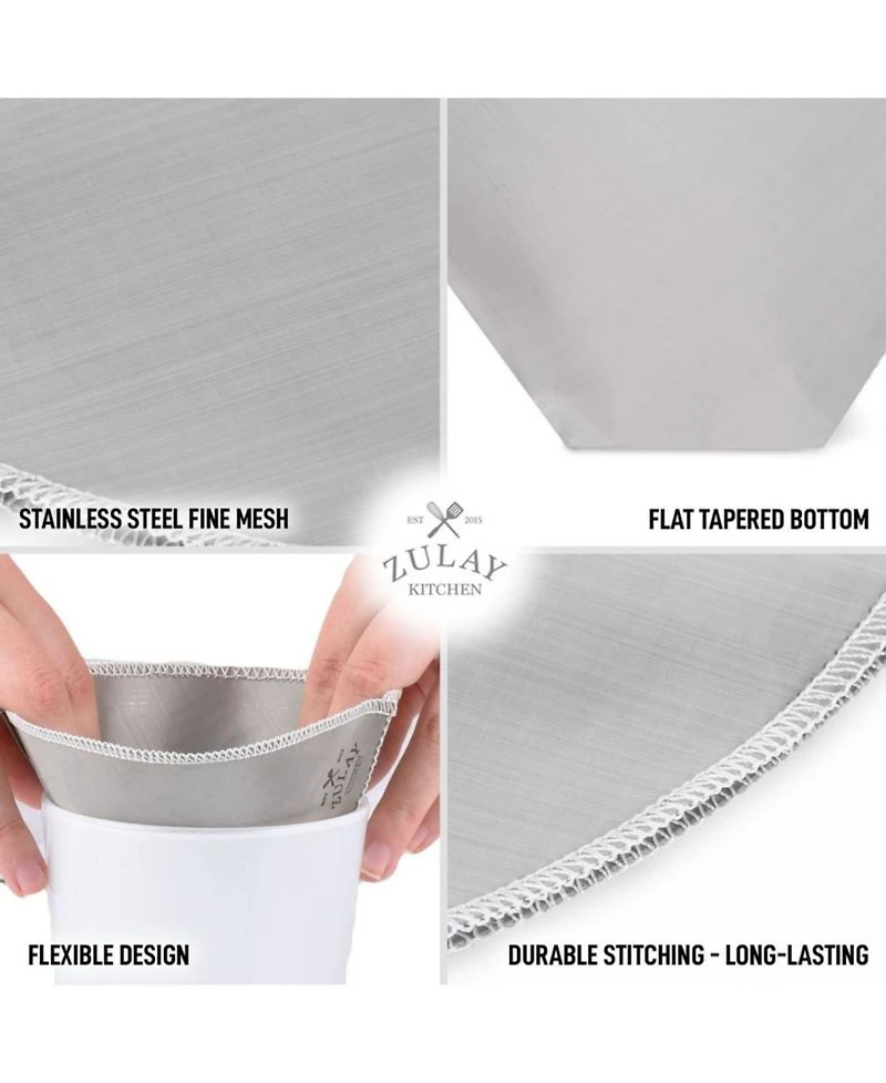 Reusable Pour Over Coffee Filter - Flexible Stainless Steel Mesh Coffee Filter Reusable - Filter #4