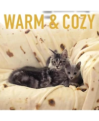 Zulay Kitchen Novelty Throw Tortilla Blanket Flour Tortilla Design - 60 Inches