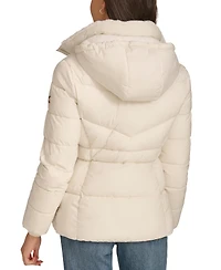 Calvin Klein Women's Faux-Fur-Lined Hooded Puffer Coat