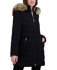 Laundry By Shelli Segal Women's Faux-Fur-Trim Hooded Puffer Coat
